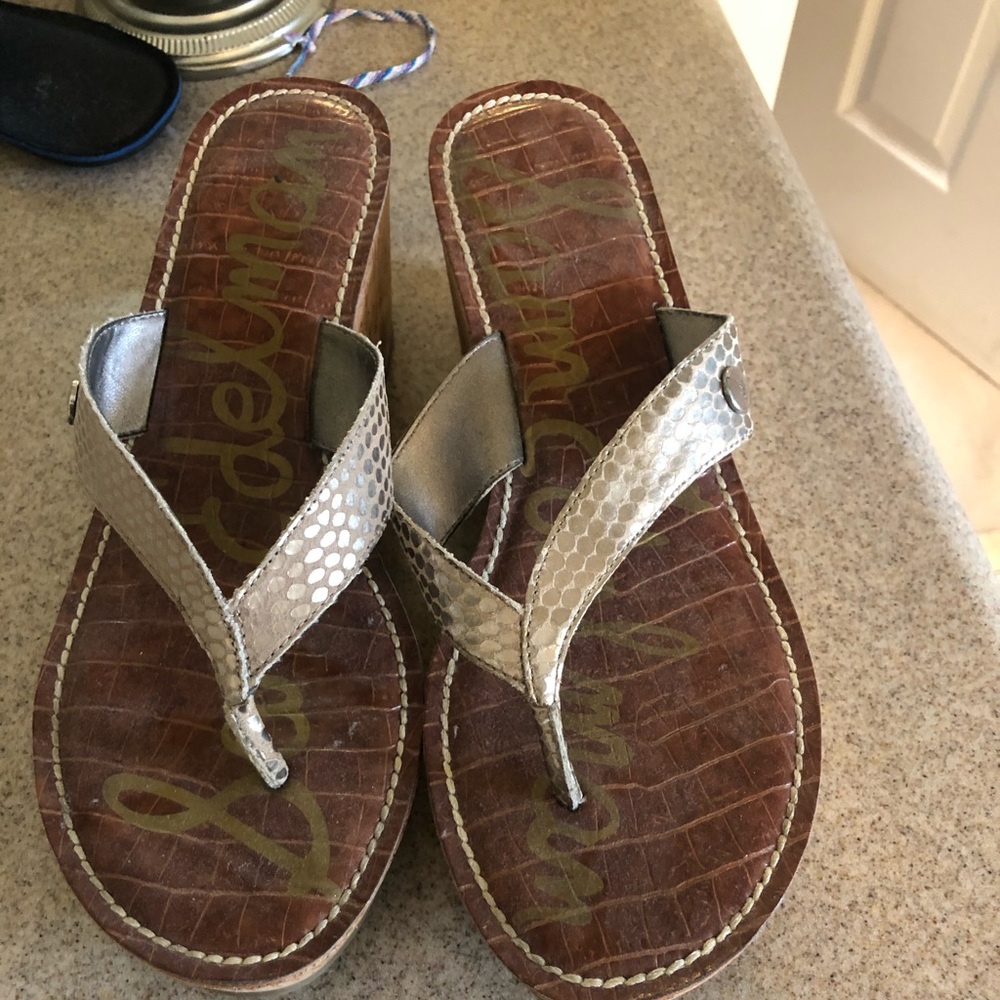 Sam Edelman silver wedges